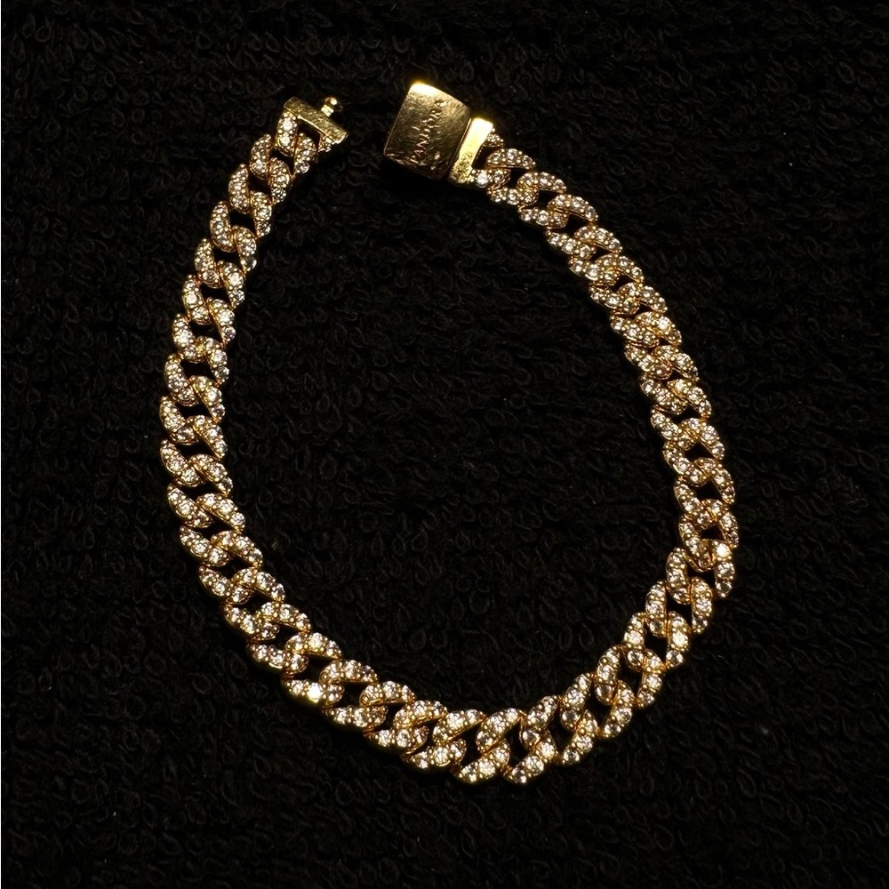 Pandora 14K Gold Plated Pave Cuban Chain Bracelet